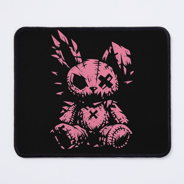 Item preview, Brutalist Plush Bunny - Gothic Stuffed Rabbit Graphic Tee - Dark Kawaii Horror Streetwear - Pink Plush Toy Art designed and sold by JonelCrafts.
