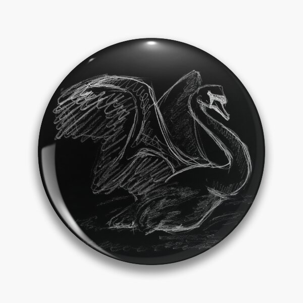 Item preview, Swan Stretching Its Wings In White Chalk designed and sold by Dina's Fine Arts.