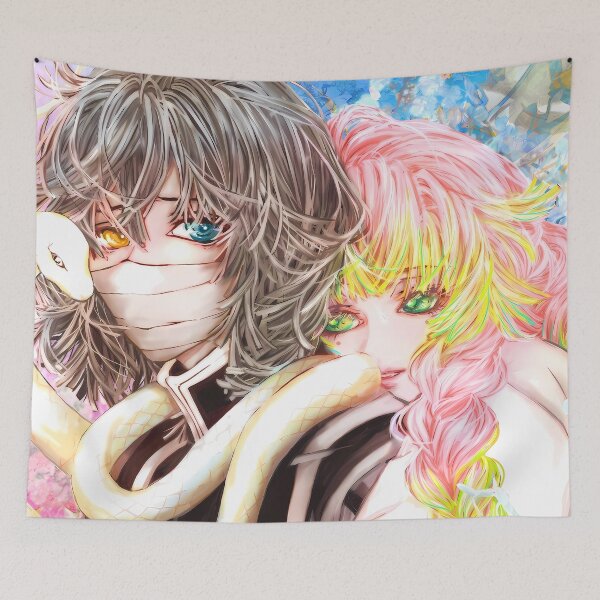 Item preview, Mitsuri Kanroji Demon Slayer Floral Bond Portrait designed and sold by Williamhallano.