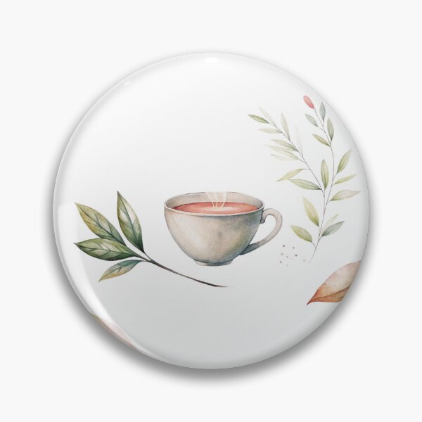 Item preview, Watercolor Botanical Tea Cup Illustration designed and sold by KHCreative2025.