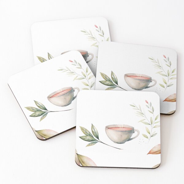 Item preview, Watercolor Botanical Tea Cup Illustration designed and sold by KHCreative2025.