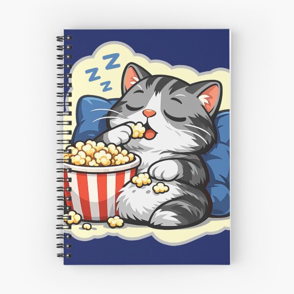 Item preview, Sleepy Cat Eating Popcorn designed and sold by banoidz.