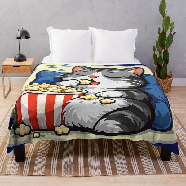 Item preview, Sleepy Cat Eating Popcorn designed and sold by banoidz.