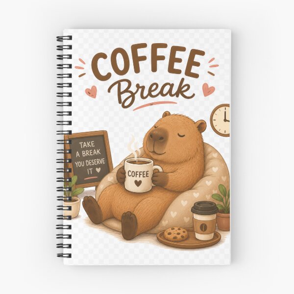 Item preview, Coffee Break Capybara | Cute Cozy Coffee Lover Kawaii Sticker designed and sold by coolpinkbox.