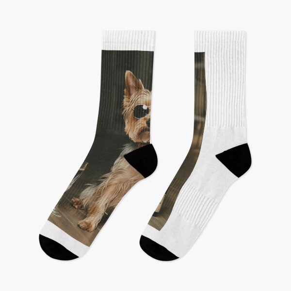 Item preview, Yorkie Drinking Wine Vintage designed and sold by charoen-design.