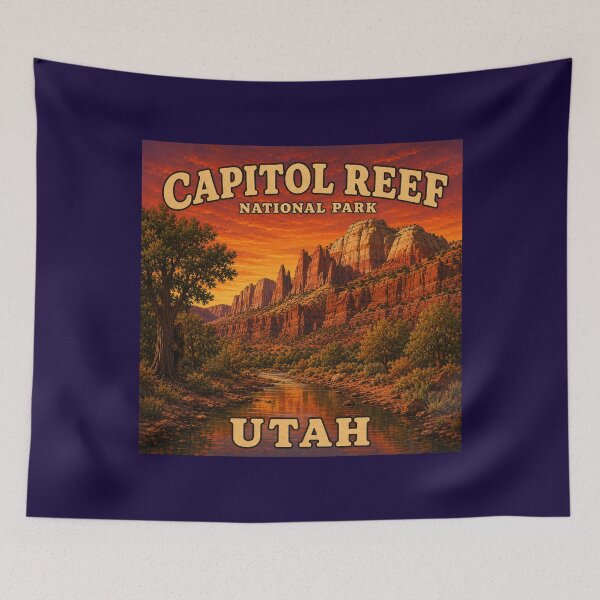 Item preview, Capitol Reef National Park Sunset with Hidden Bigfoot designed and sold by Swanny's Custom T-shirt and Gift Designs.