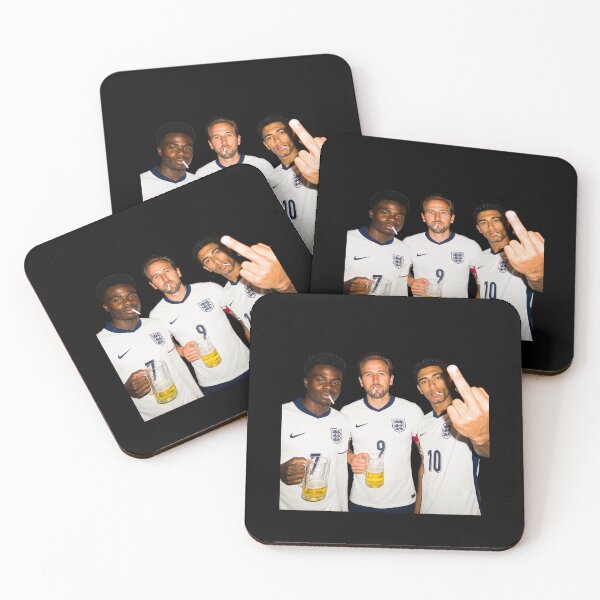 Item preview, England Football Pub, Kane ,Bellingham & Bukayo Saka Middle Finger and Drinking designed and sold by delacerdaan.