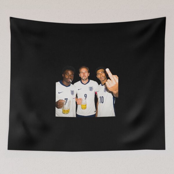 Item preview, England Football Pub, Kane ,Bellingham & Bukayo Saka Middle Finger and Drinking designed and sold by delacerdaan.