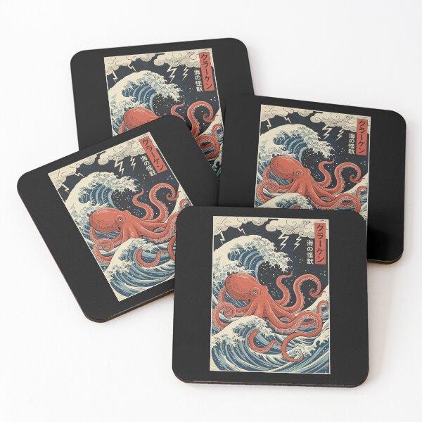 Item preview, Red Octopus Vintage Japanese Kraken  designed and sold by charoen-design.