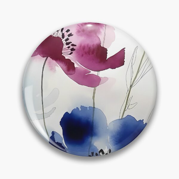 Item preview, Blue and Magenta Watercolor Flowers designed and sold by ondante.