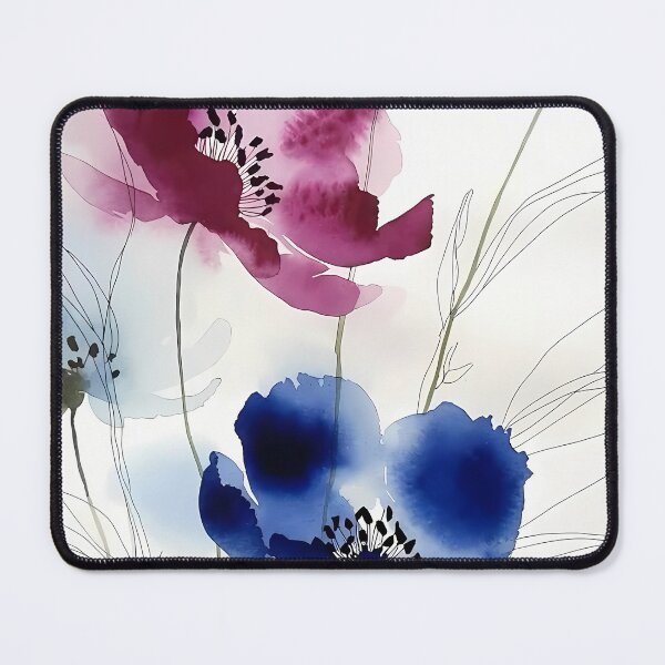 Item preview, Blue and Magenta Watercolor Flowers designed and sold by ondante.