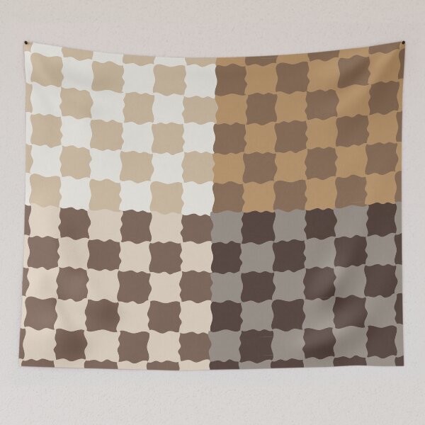 Item preview, Mocha Checkerboard Pattern | Neutral Retro Home Decor designed and sold by nineFlorals.