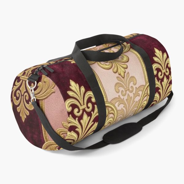Item preview, Faux Crushed Velvet Striped Burgundy & Pink Gold Damask designed and sold by DesignsByPrnces.