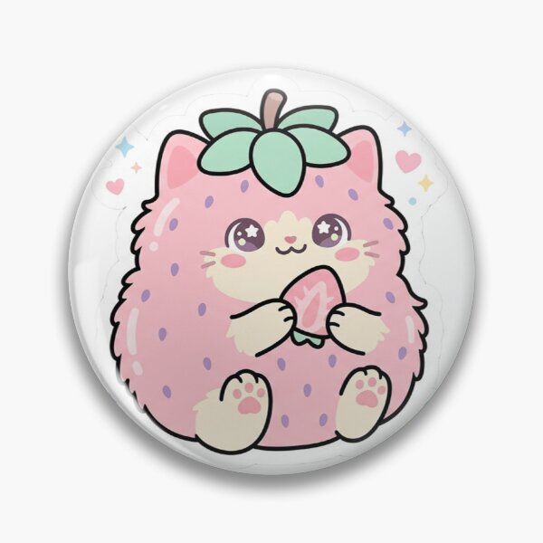 Item preview, Strawberry Cat Sticker | Cute Kawaii Pastel Cat | MONOFLUX designed and sold by MonoFlux.