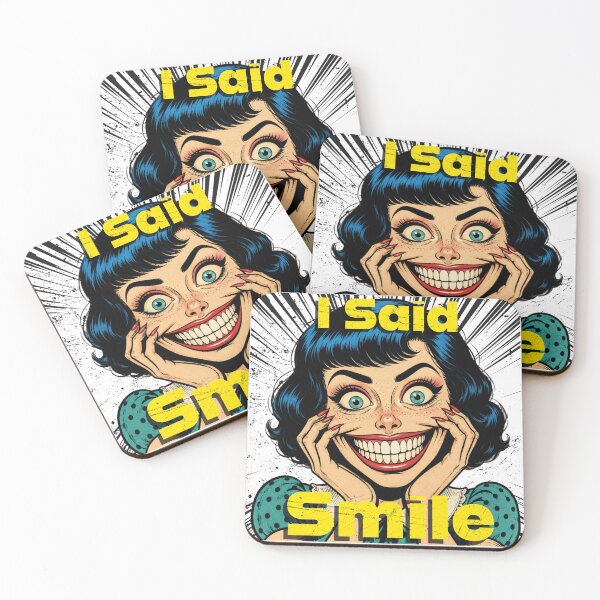 Item preview, I Said Smile Creepy Pop Art Horror Comic Graphic T-Shirt Design designed and sold by Peanutspixel.