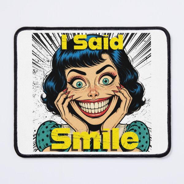 Item preview, I Said Smile Creepy Pop Art Horror Comic Graphic T-Shirt Design designed and sold by Peanutspixel.