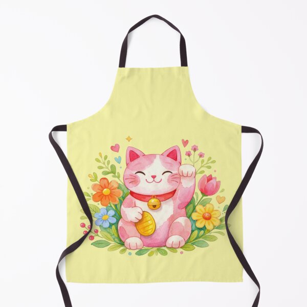 Item preview, Japanese waving cat with flowers Maneki Neko designed and sold by Mauswohn.