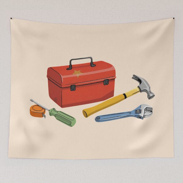 Item preview, Tradie Toolbox Illustration | Tools, Tape Measure & Work Gear | Builder, Carpenter & Handyman Gift designed and sold by MarJul.