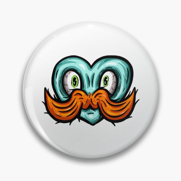 Item preview, Creepy Mustache Zombie Heart Monster Horror Design designed and sold by KittedKool.