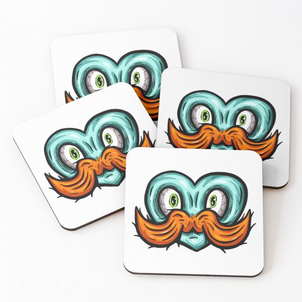 Item preview, Creepy Mustache Zombie Heart Monster Horror Design designed and sold by KittedKool.