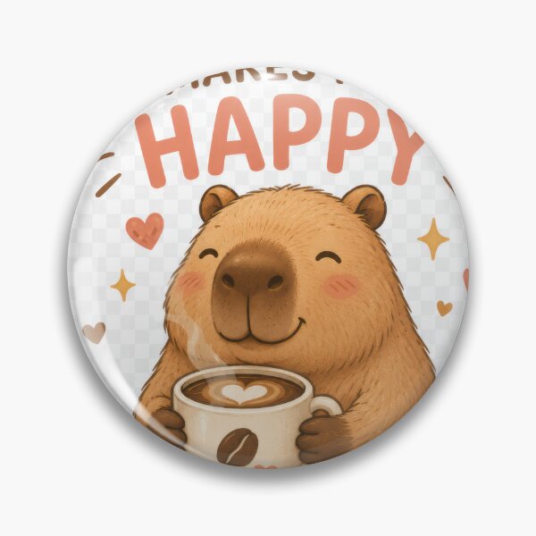 Item preview, Coffee Capybara Coffee Makes Me Happy Cute Animal Coffee Lover Gift Funny Capybara Design designed and sold by coolpinkbox.