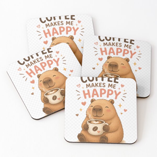Item preview, Coffee Capybara Coffee Makes Me Happy Cute Animal Coffee Lover Gift Funny Capybara Design designed and sold by coolpinkbox.