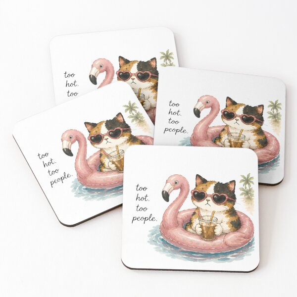 Item preview, Calico Cat Summer Watercolor Too Hot too people designed and sold by Lunexa-Lab.