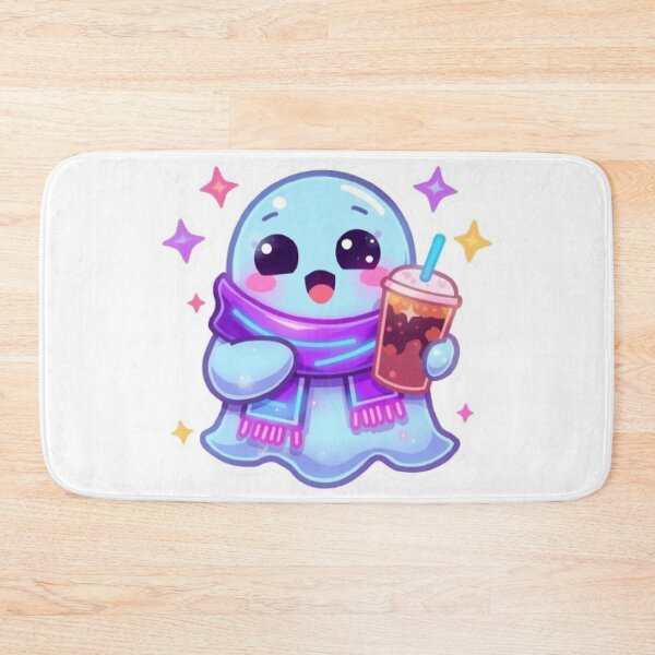 Item preview, Neon Cozy Ghost Coffee Kawaii Sticker | Glowing Cute Ghost PNG designed and sold by Stylestickers55.