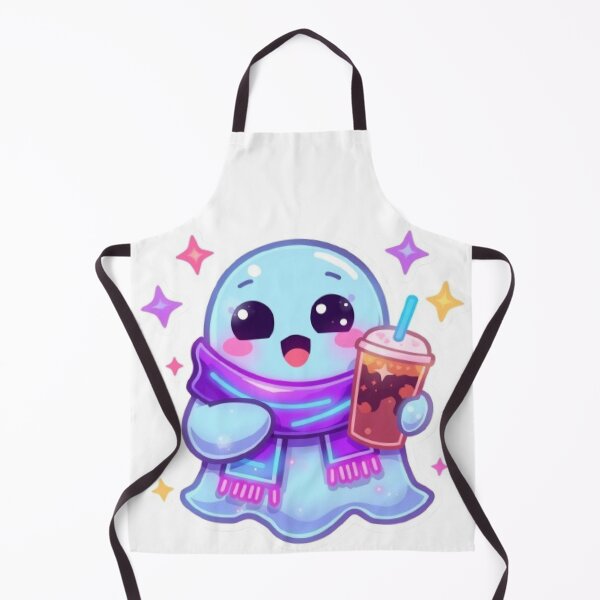 Item preview, Neon Cozy Ghost Coffee Kawaii Sticker | Glowing Cute Ghost PNG designed and sold by Stylestickers55.