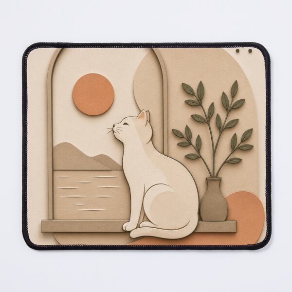 Item preview, Minimal Cat Window Paper Cut Illustration designed and sold by Siti Hoiriyah.