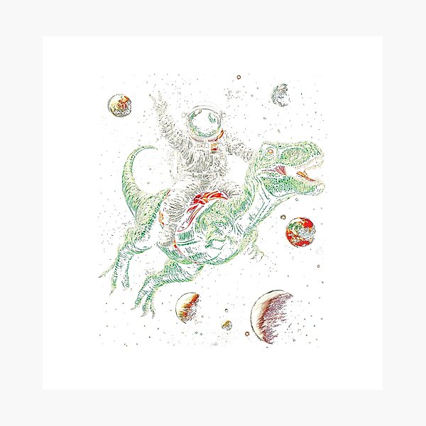 Item preview, Astronaut Dinosaur T Rex Outer Space Science Galaxy Universe T-Shirt designed and sold by ShadowPlace.
