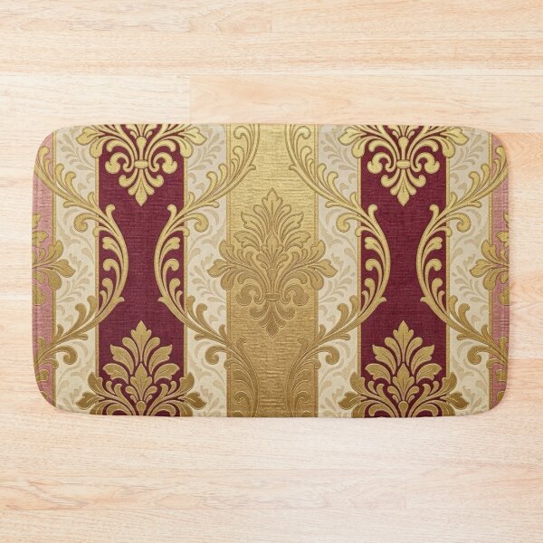Item preview, Mauve, Oat & Burgundy Striped Gold Damask designed and sold by DesignsByPrnces.