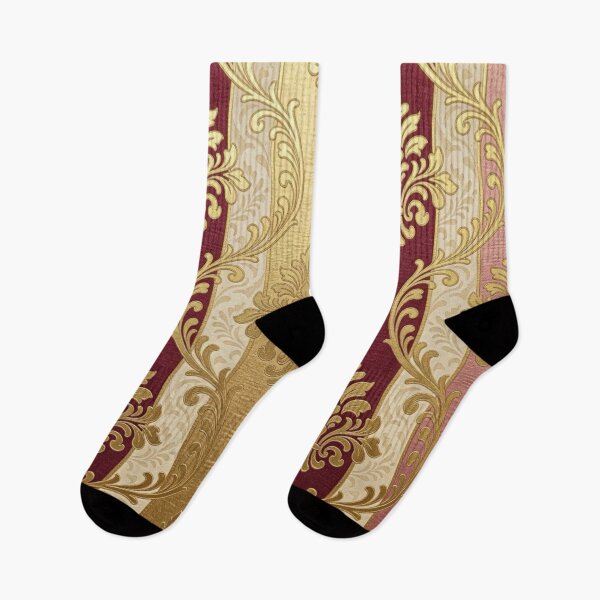 Item preview, Mauve, Oat & Burgundy Striped Gold Damask designed and sold by DesignsByPrnces.