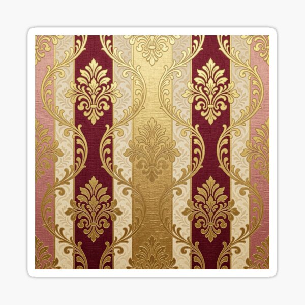 Item preview, Mauve, Oat & Burgundy Striped Gold Damask designed and sold by DesignsByPrnces.