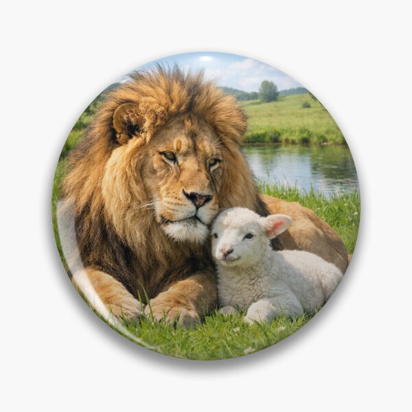 Item preview, Lion and Lamb Peaceful Meadow – Prophetic Harmony designed and sold by MastersDesignNk.