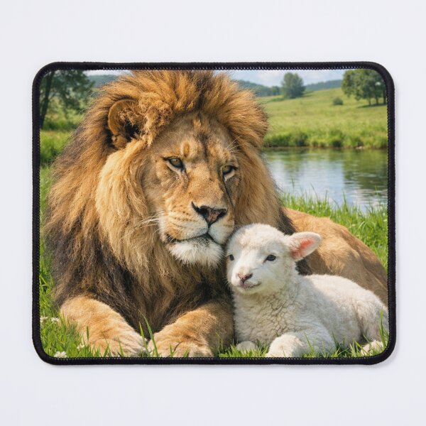 Item preview, Lion and Lamb Peaceful Meadow – Prophetic Harmony designed and sold by MastersDesignNk.