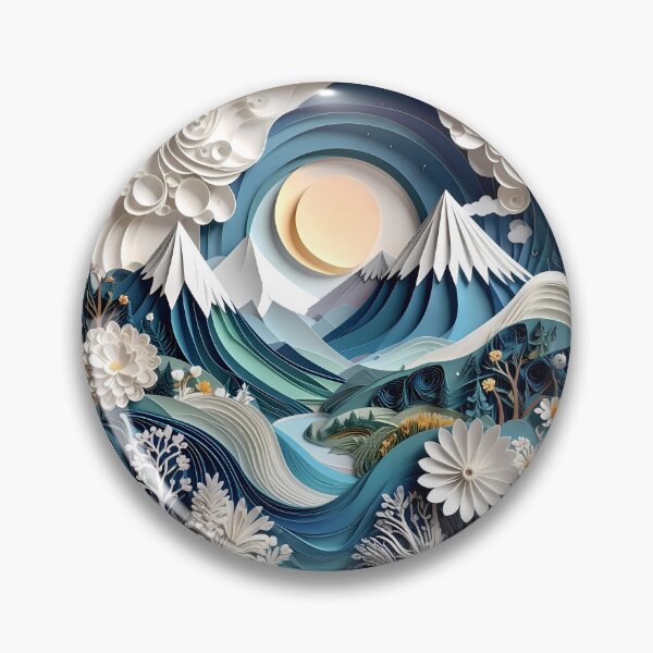 Item preview, Mountain Landscape with White Flowers  designed and sold by Vicky Brago-Mitchell®.