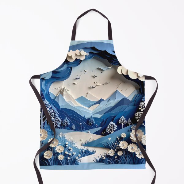 Item preview, Mountain Landscape with White Flowers and Birds designed and sold by Vicky Brago-Mitchell®.