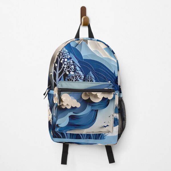 Item preview, Mountain Landscape with White Flowers and Birds designed and sold by Vicky Brago-Mitchell®.
