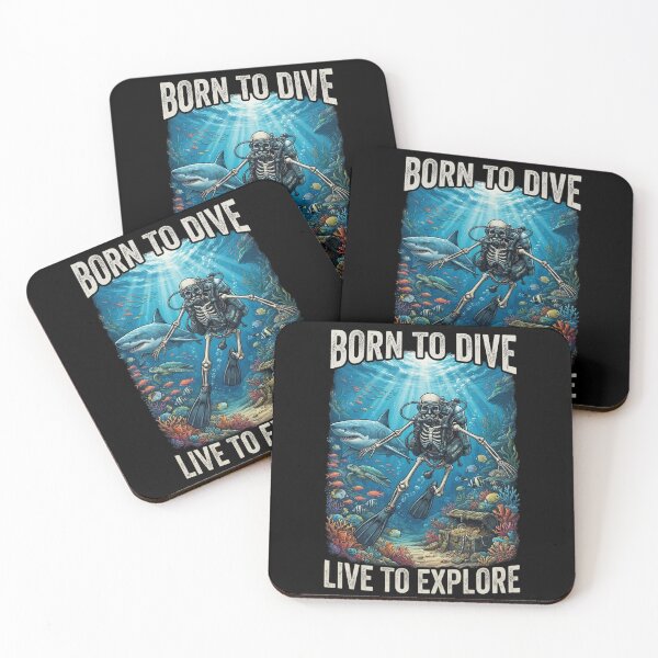 Item preview, Born to Dive Live to Explore Skeleton Scuba Diver designed and sold by CF_VintageDesign.
