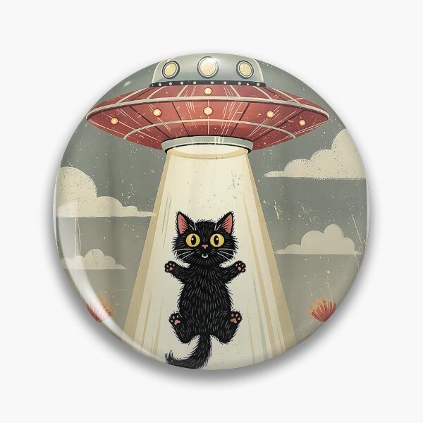 Item preview, Cat UFO Abduction Graphic Tee Vintage Japanese Cat Alien T-Shirt designed and sold by gidget-gadget.