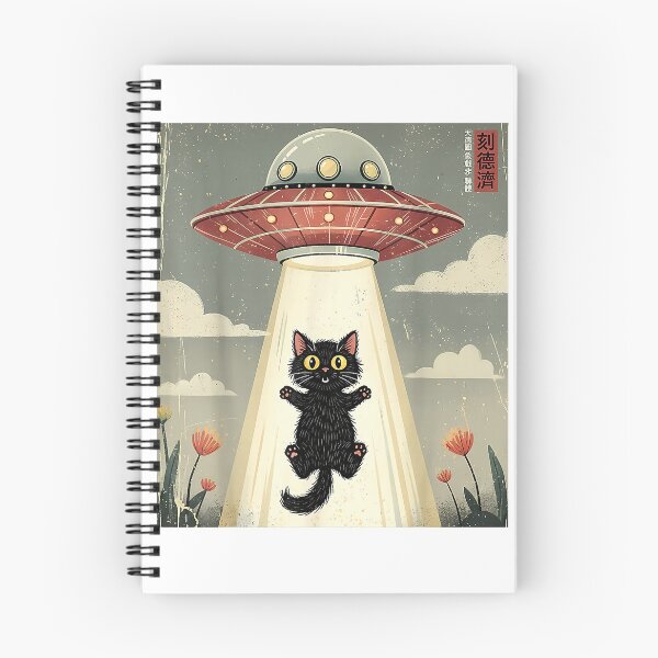Item preview, Cat UFO Abduction Graphic Tee Vintage Japanese Cat Alien T-Shirt designed and sold by gidget-gadget.