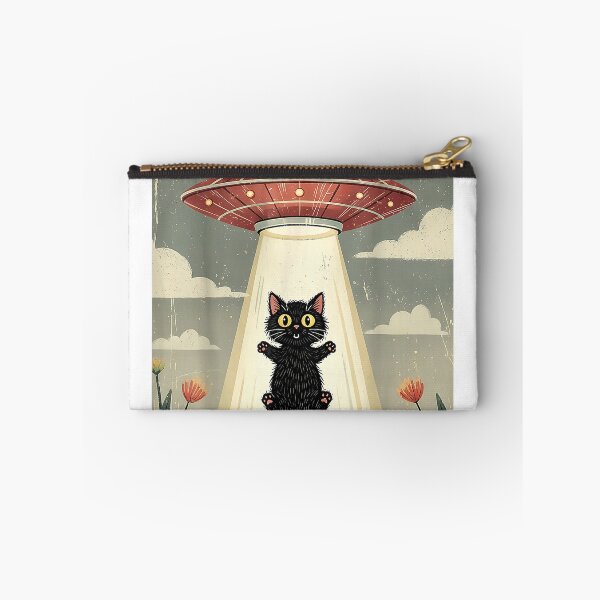 Item preview, Cat UFO Abduction Graphic Tee Vintage Japanese Cat Alien T-Shirt designed and sold by gidget-gadget.