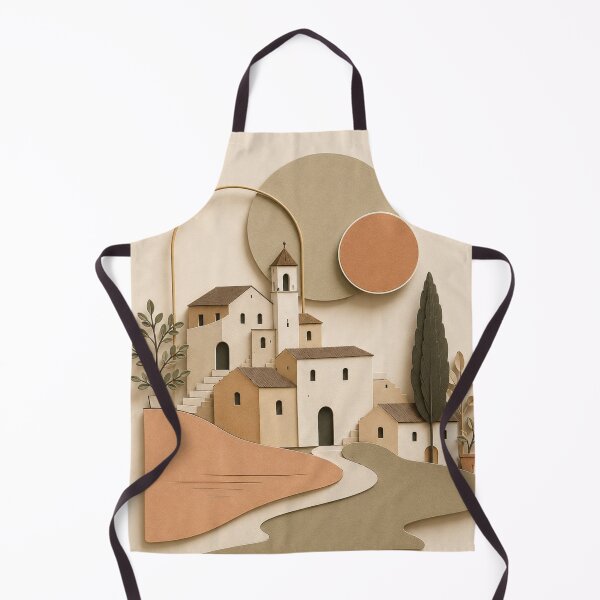 Item preview, Mediterranean Village Paper Cut Landscape Illustration designed and sold by Siti Hoiriyah.