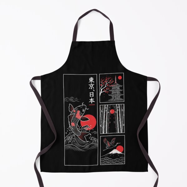 Item preview, Tokyo Japan Koi Fish Pagoda Mount Fuji Japanese Art Collage designed and sold by CF_VintageDesign.