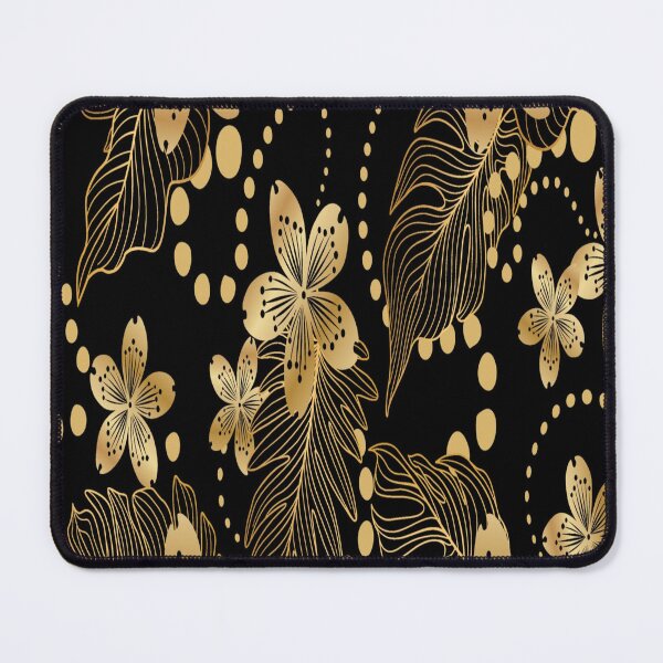 Item preview, Gilded Botanical: Luxe Gold and Black Floral Pattern designed and sold by LiveLearnCreate.