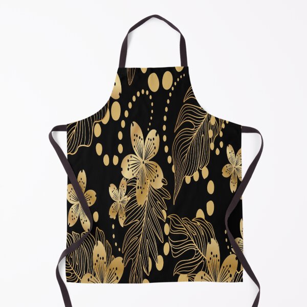 Item preview, Gilded Botanical: Luxe Gold and Black Floral Pattern designed and sold by LiveLearnCreate.
