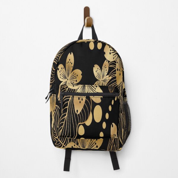 Item preview, Gilded Botanical: Luxe Gold and Black Floral Pattern designed and sold by LiveLearnCreate.