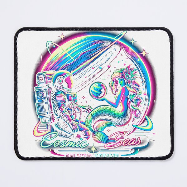 Item preview, Cosmic Encounter - Astronaut Meets Space Mermaid Psychedelic T-Shirt designed and sold by ljat14.