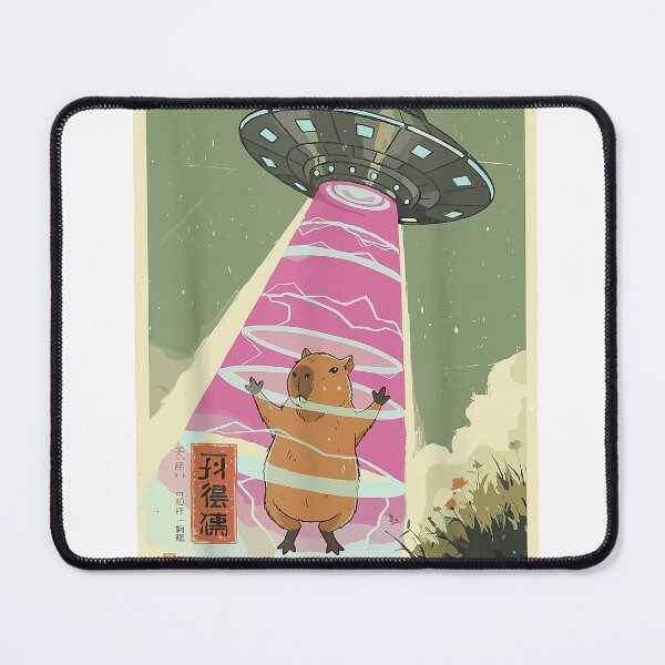 Item preview, Cute Capybara UFO Japanese Sci-Fi Retro Animal Design T-Shirt designed and sold by Juvestore24.
